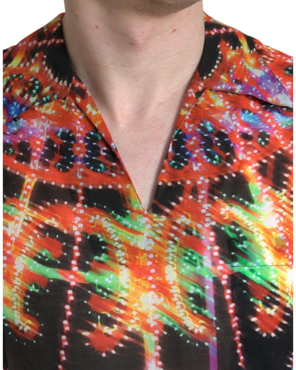 Dolce & Gabbana Red Luminarie Print Cotton T-Shirt for men