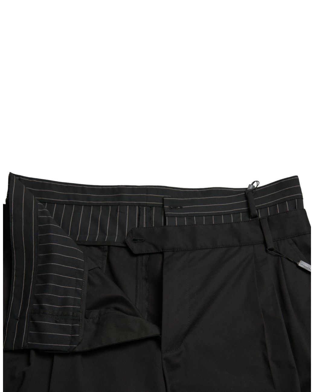 Dolce & Gabbana Black Cotton Stretch Cargo Bermuda Shorts for men
