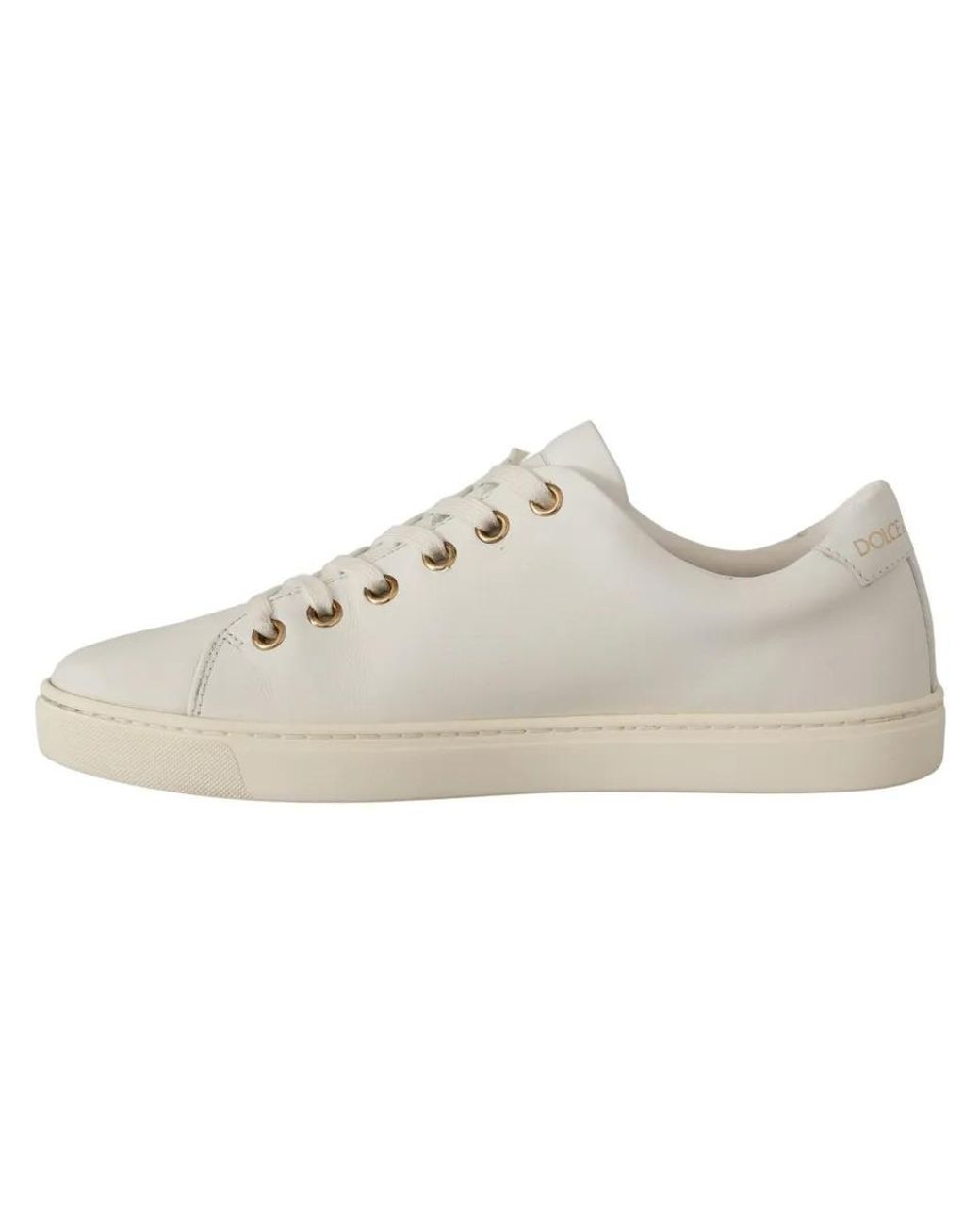 Dolce & Gabbana White Leather Heart Sneakers Shoes