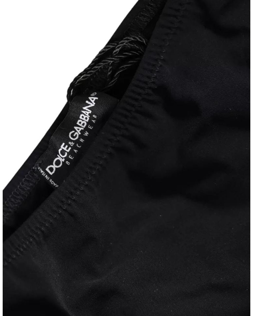 Dolce & Gabbana Black Nylon Swimwear Beachwear Bottom Bikini