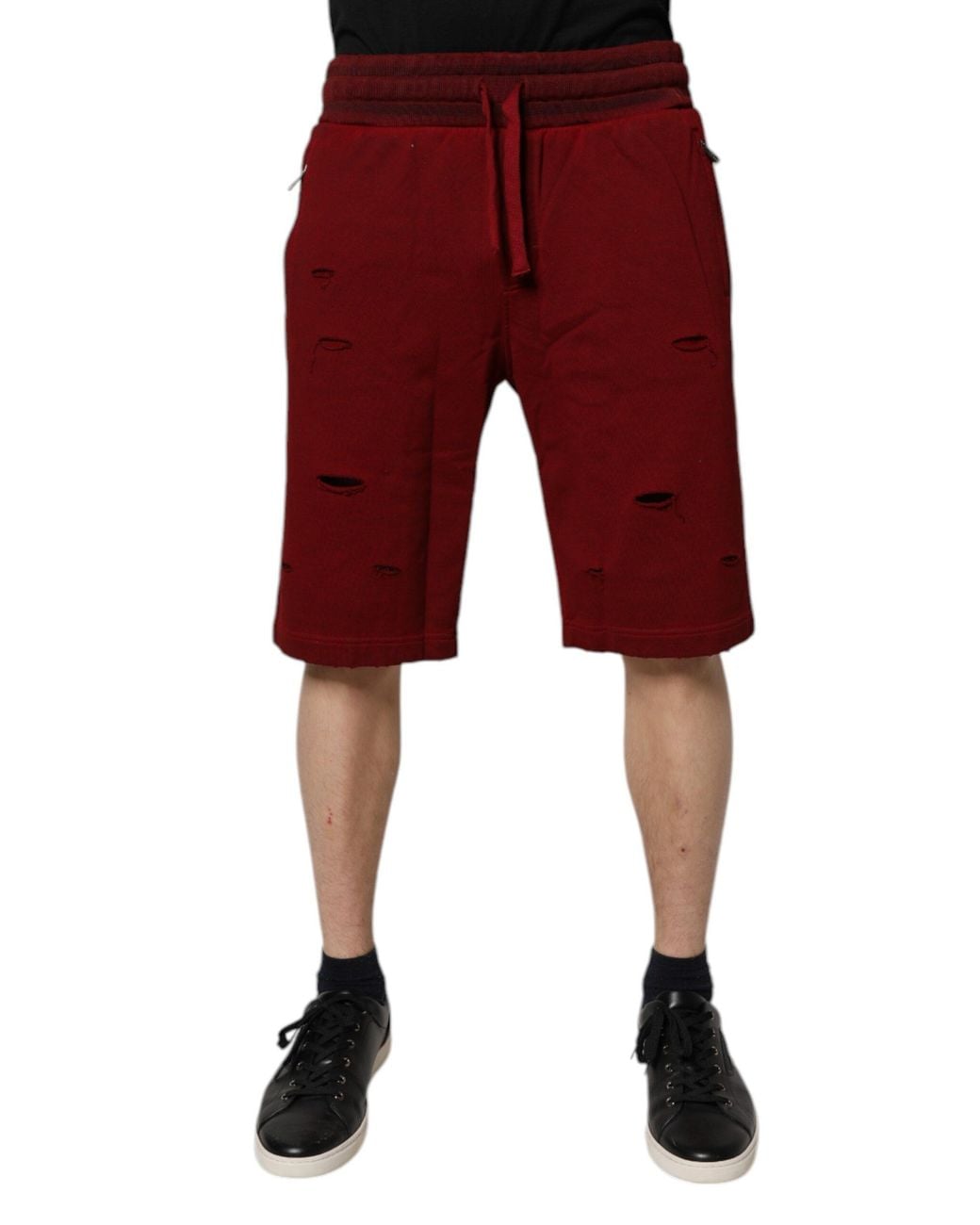 Dolce & Gabbana Red Distressed Shorts Casual Wear for men