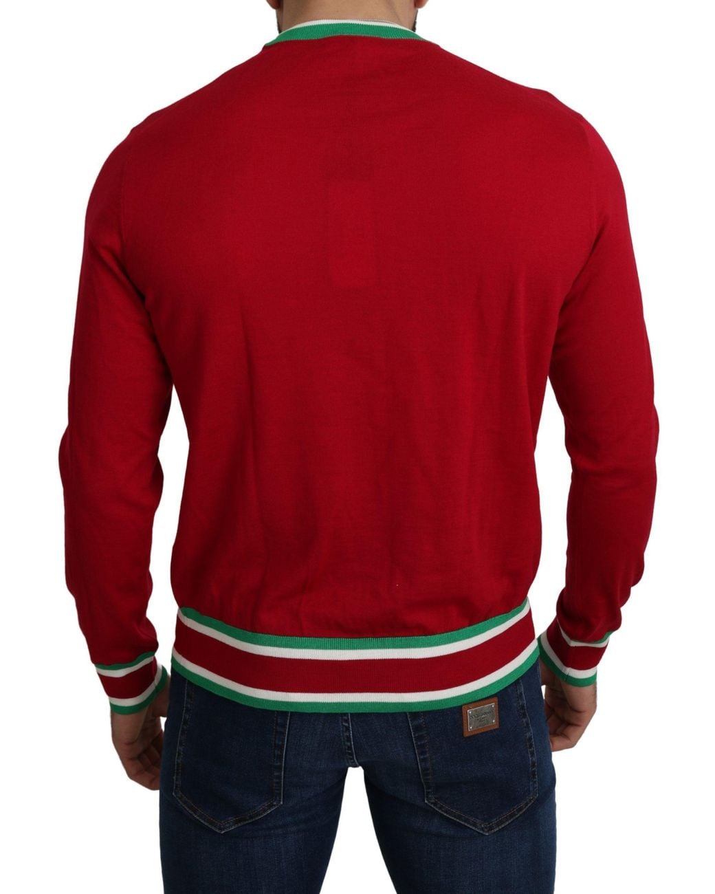 Dolce & Gabbana Dolce Gabbana Red Wool Silk Pig Of The Year Sweater for men