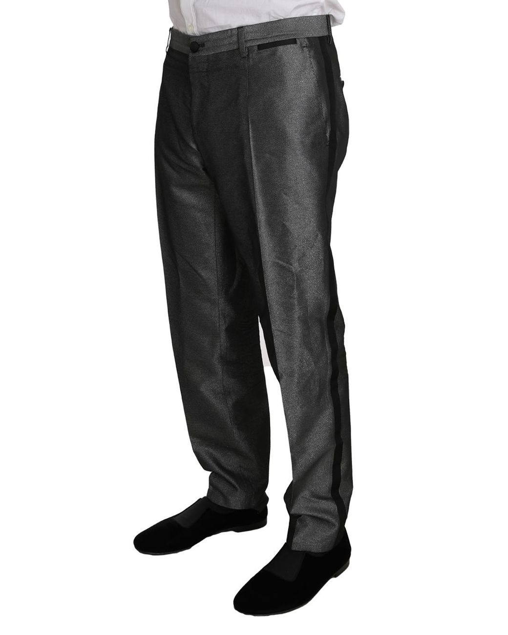 Dolce & Gabbana Black Grey Patterned Martini Piece Suit for men