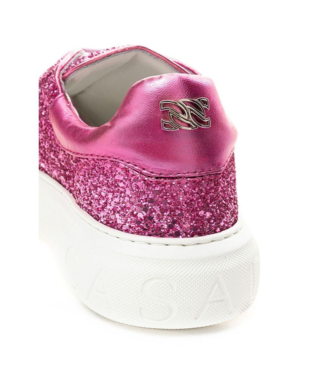 Casadei Purple Fuchsia Leather Sneaker