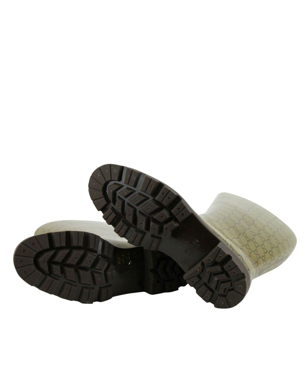 Gucci Green Ssima Pattern Rubber Rain Boots