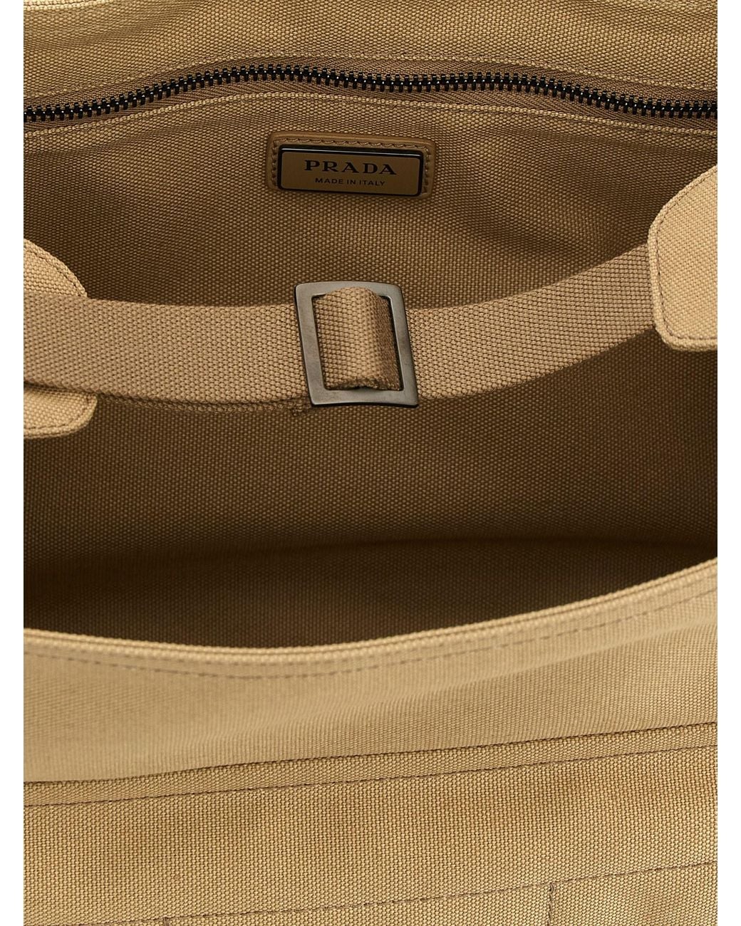 Prada Natural Cotton Crossbody Bag for men