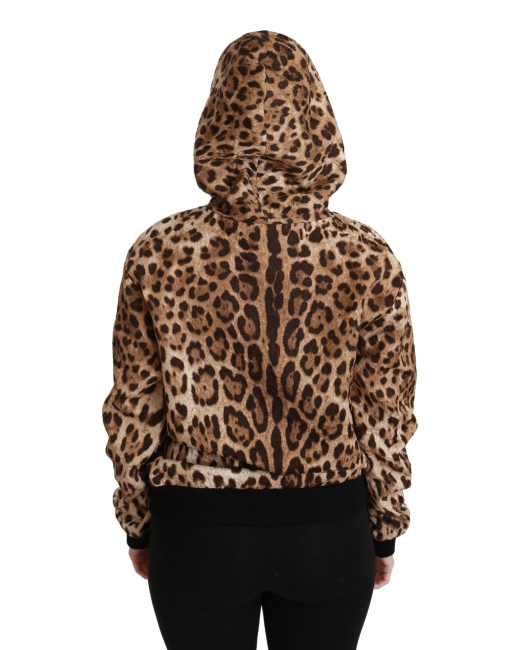 Dolce & Gabbana Black Hooded Studded Ayers Leopard Sweater