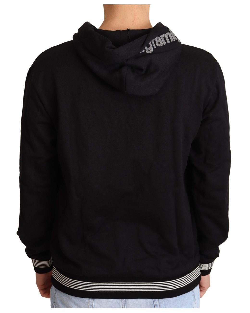Dolce & Gabbana Black Elegant Embroidered Cotton Sweater for men