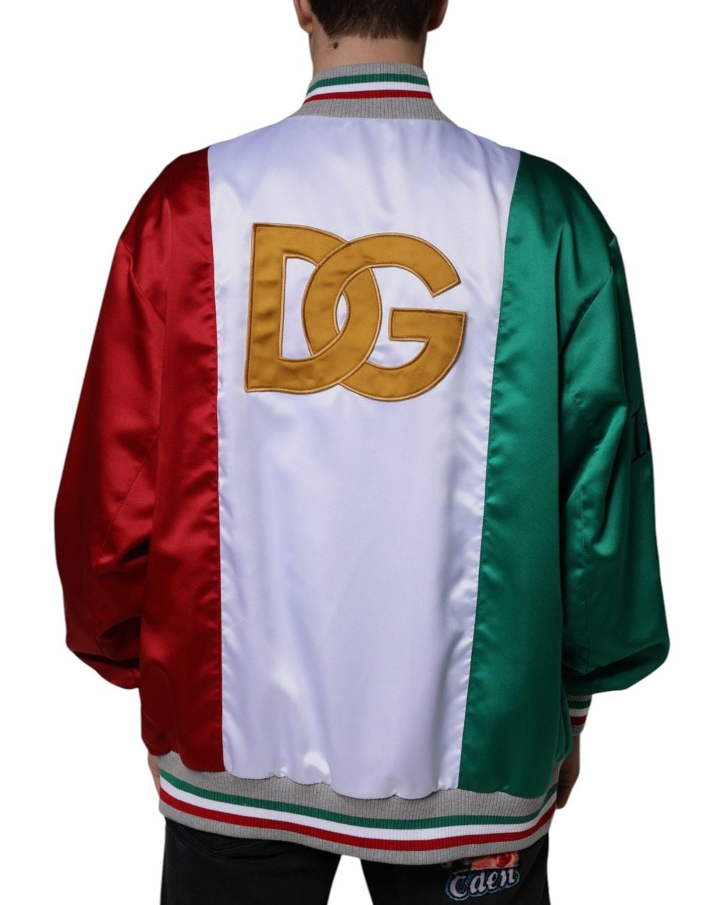 Dolce & Gabbana Red Italia Button Down Bomber Jacket for men