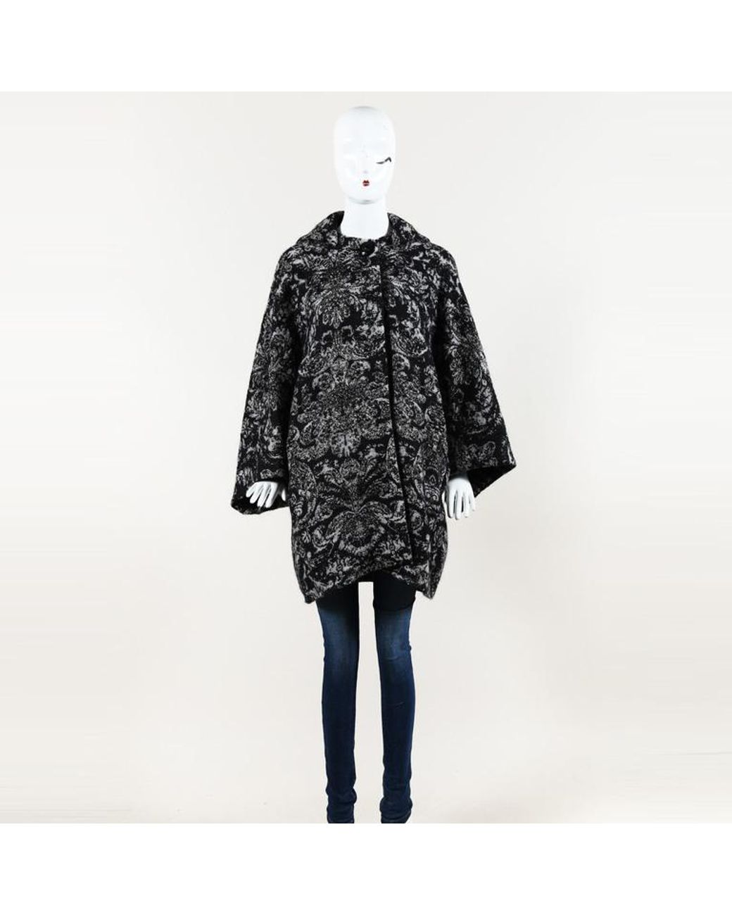 Stella McCartney Printed Wool Cashmere Coat - Lyst