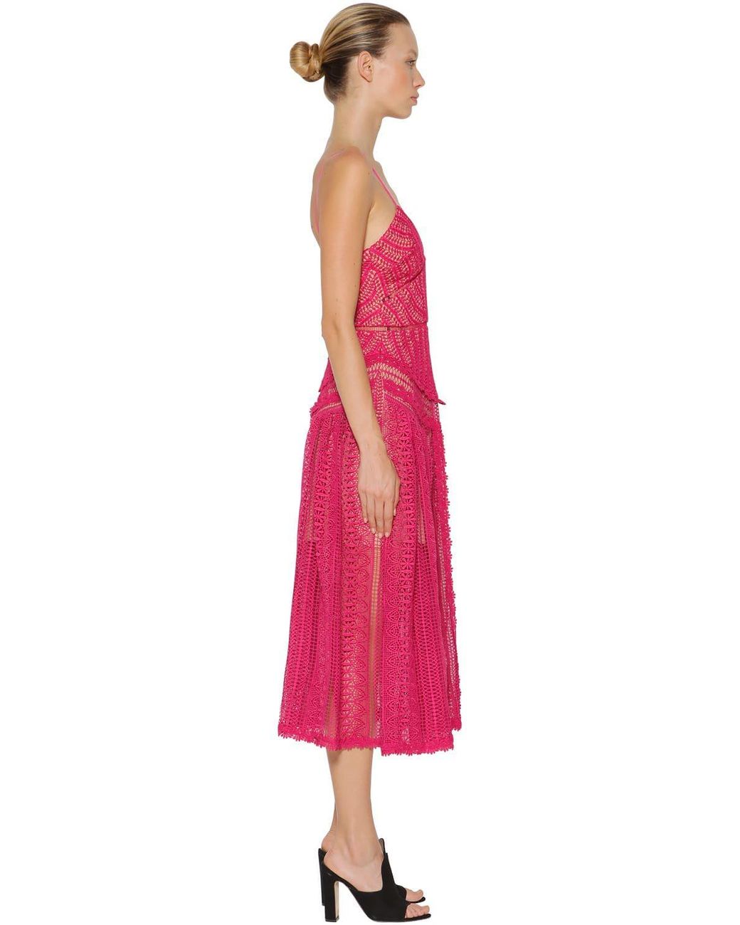 self portrait spiral lace dress