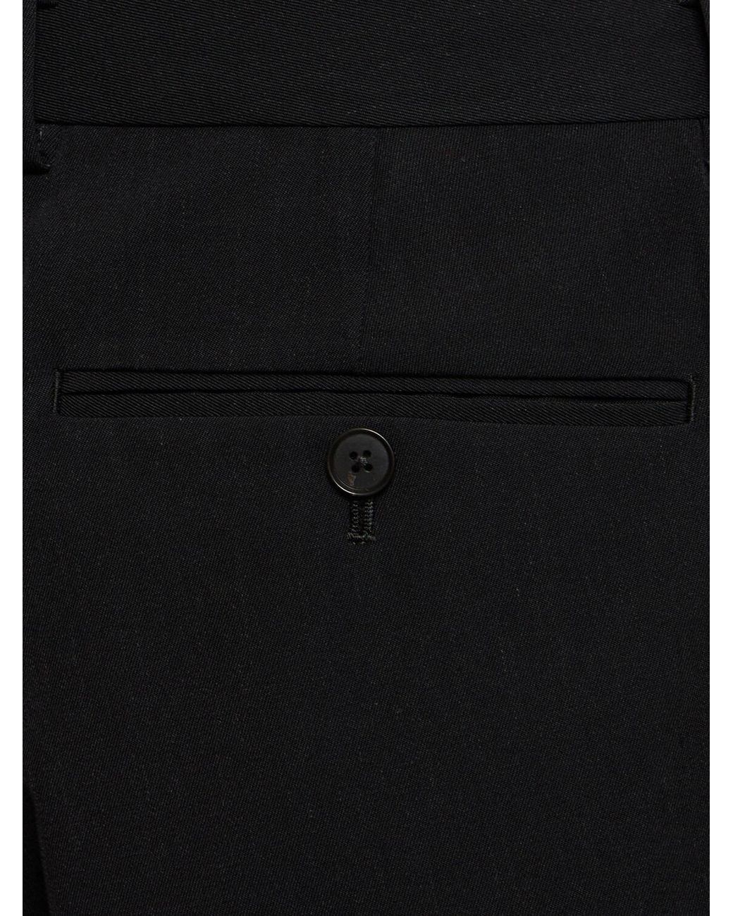 AURALEE Light Wool Max Gabardine Two-tuck Pants in Black for AURALEE Light Wool Max Gabardine Two-tuck Pants in Black for