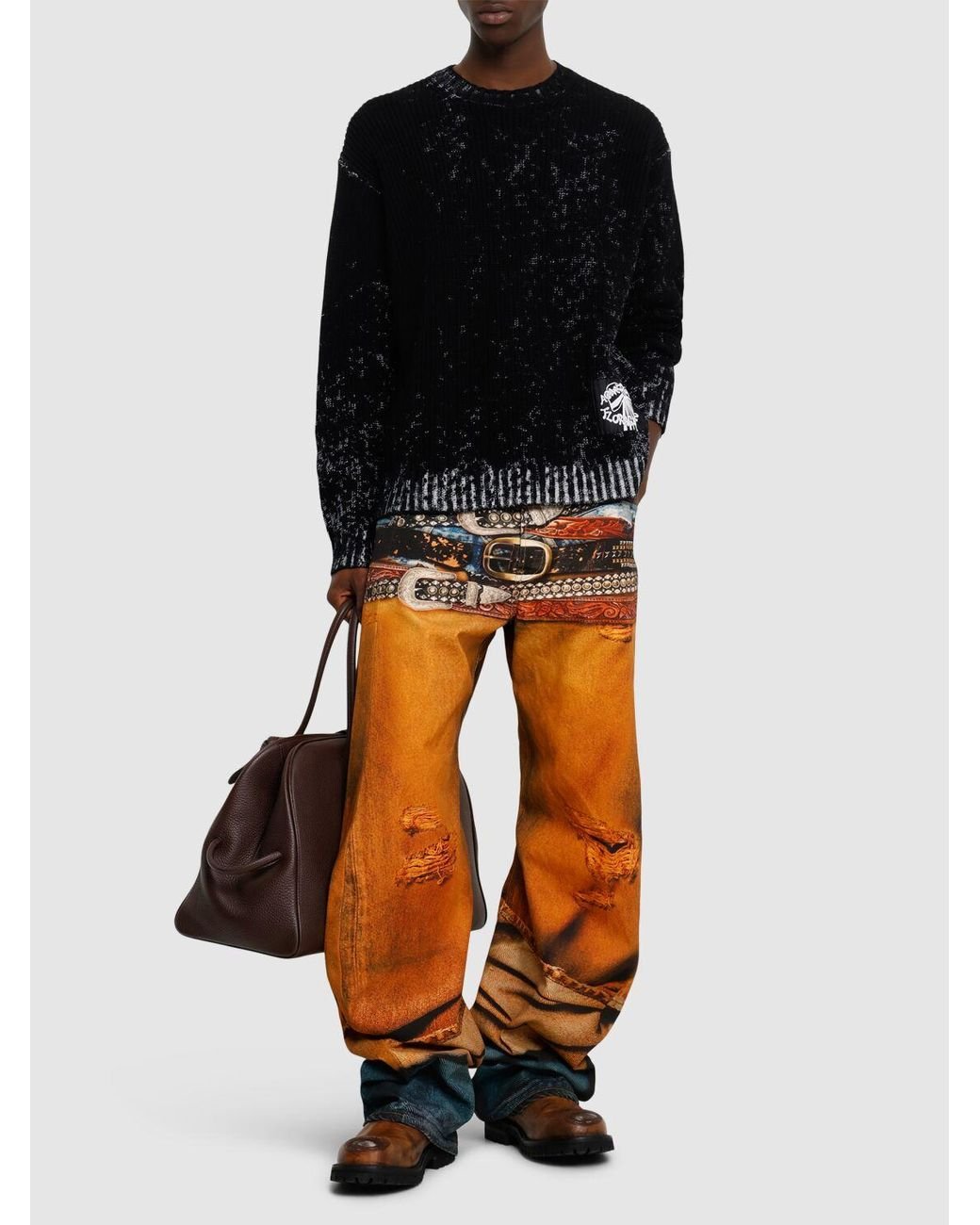 【関税込み】Acne Studios オレンジ Stacked Belts ジーンズ Acne Studios 2006 Tlo Stacked Belts Jeans in Orange for Men