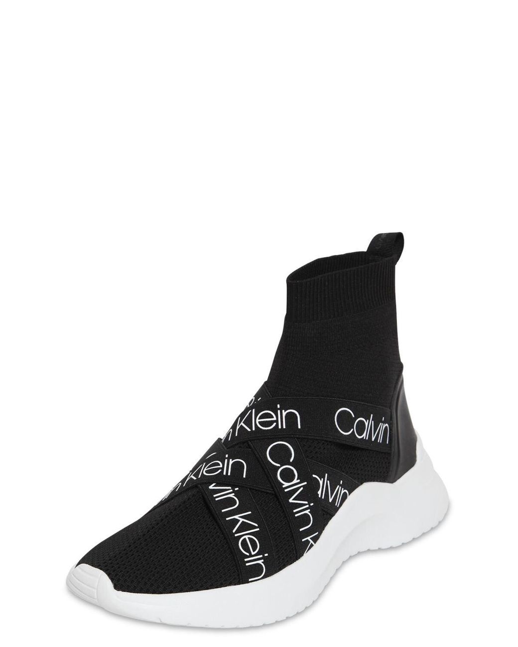Calvin Klein 30mm Umney Knit Sock Sneakers in Black | Lyst