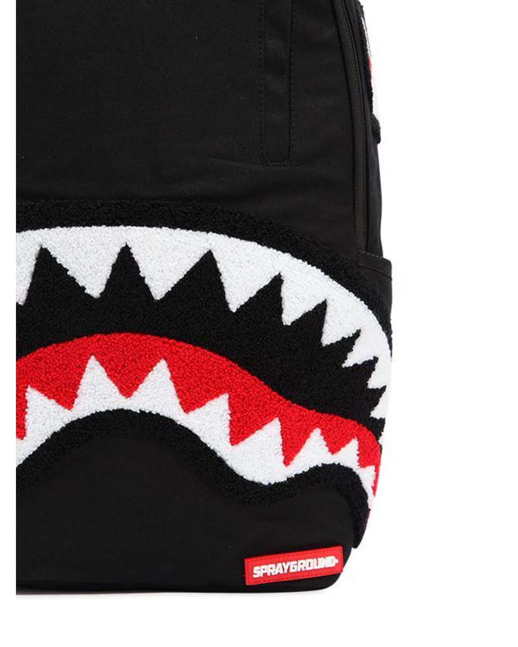 Sprayground ghost chenille cheap shark black backpack