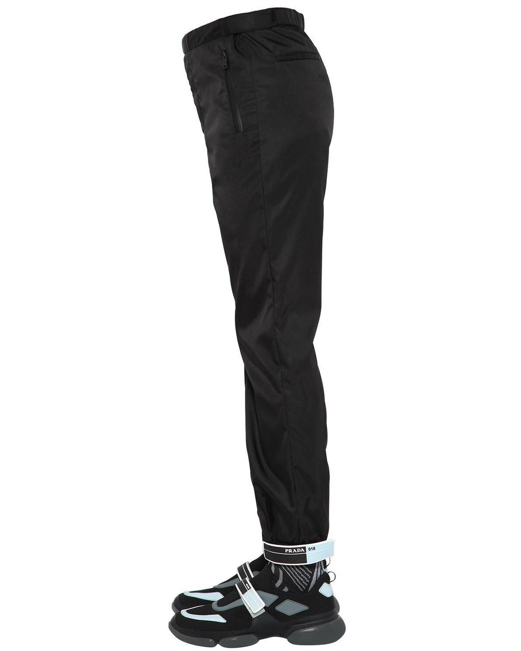 Prada Synthetic Nylon Gabardine Track Pants in Black for Men | Lyst