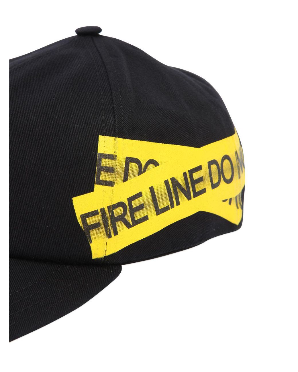 Off-White c/o Virgil Abloh Fire Line Tape Canvas Baseball Hat in Black for  Men | Lyst