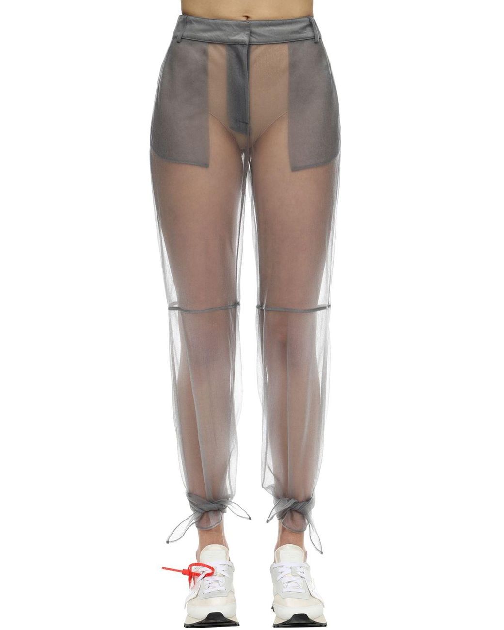 white mesh pants
