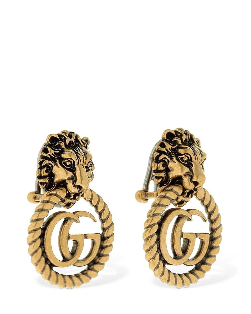 Gucci GG ライオンドアノッカー イヤリング メタリック - 16%オフ | Lyst