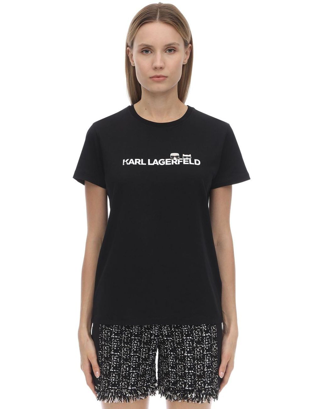 Karl Lagerfeld Cotton Logo T Shirt - Black - Save 29% - Lyst