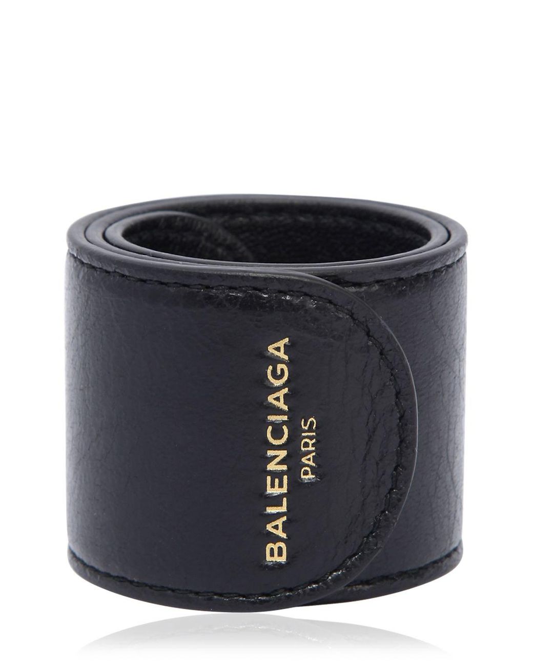 semester Fjendtlig ske Balenciaga Cycle Leather Slap Bracelet in Black for Men | Lyst