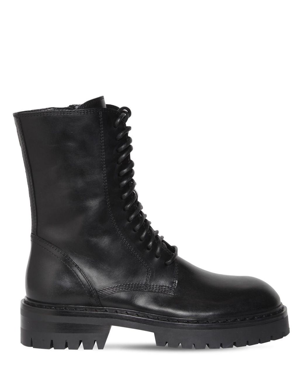 Ann Demeulemeester 35mm Alec Leather Combat Boots in Black | Lyst