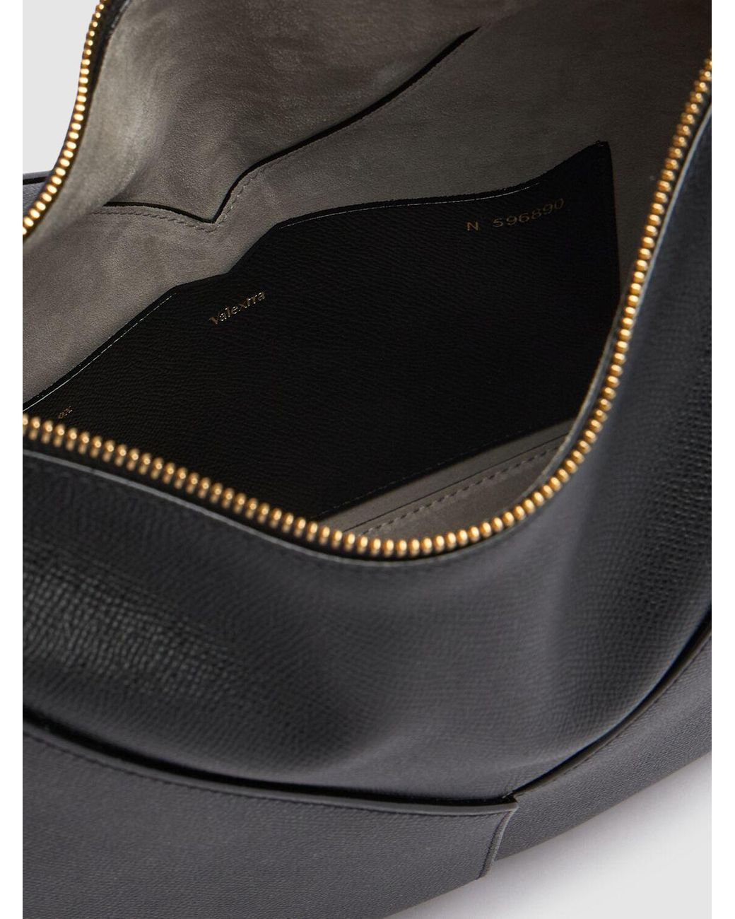 【VALEXTRA】Small Vivi Hobo Bag in Leather Women's Black Leather Luxury hobo mini bag | Valextra Vivi
