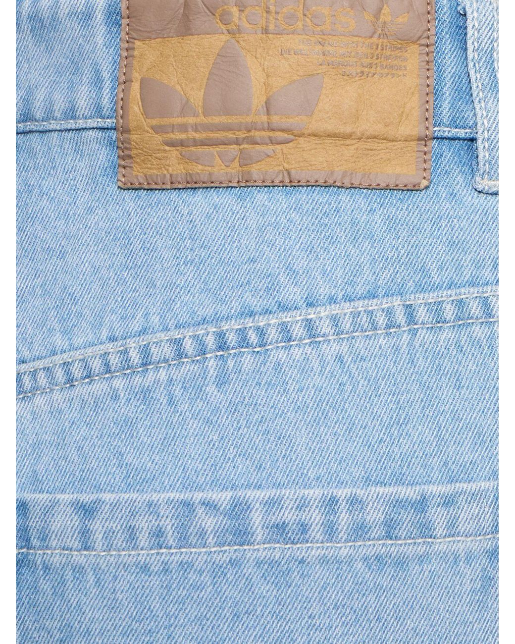 adidas Originals Logo Cotton Denim Wide Jeans in Blue | Lyst adidas Originals Logo Cotton Denim Wide Jeans in Blue | Lyst
