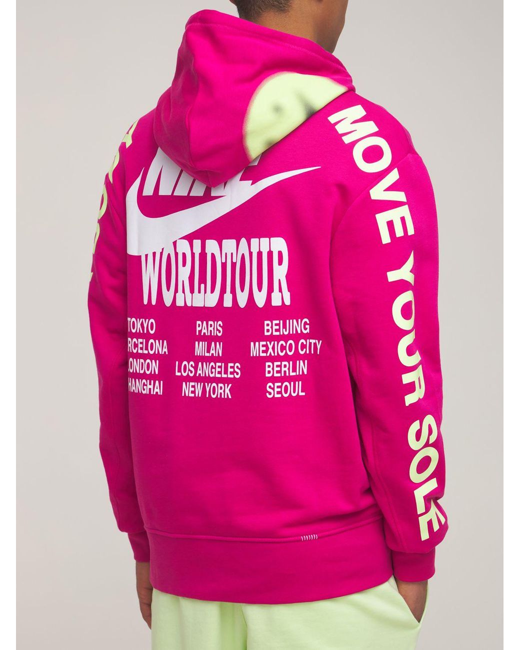 Nike World Tour Sweatshirt Hoodie in Pink for Men | Lyst
