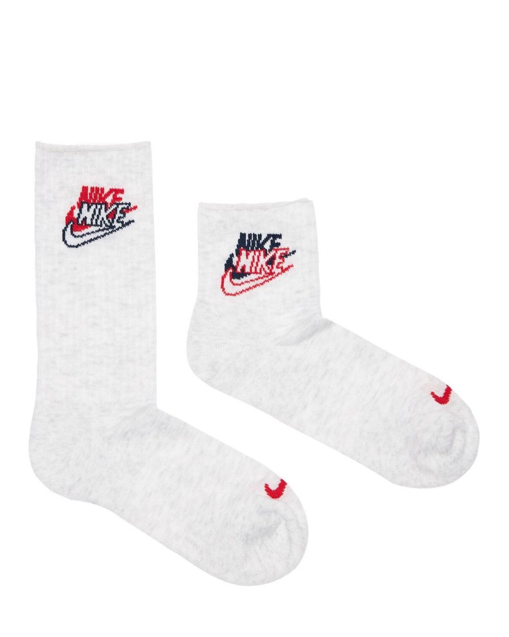 Nike Pack Of 2 Heritage New Vintage Socks In White For Men Lyst