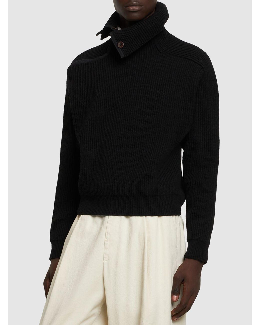 メンズ Jacquemus La Maille Vega ウールブレンドセーター ブラック | Lyst
