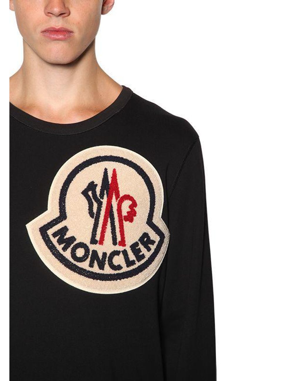 Moncler 1952 Big Logo Patch Sweatshirt in Black for Men | Lyst