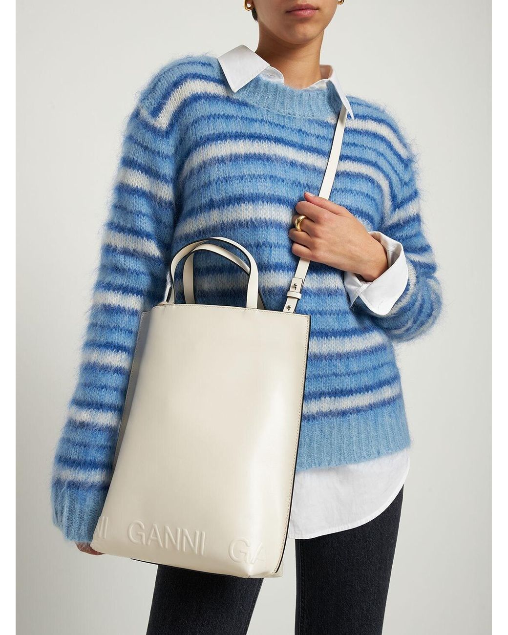 GANNI(ガニー)☆MEDIUM BANNER TOTE STRAP BAG☆カラバリあり GANNI ガニー バッグ レディース 2WAYトート/ショルダーバッグ
