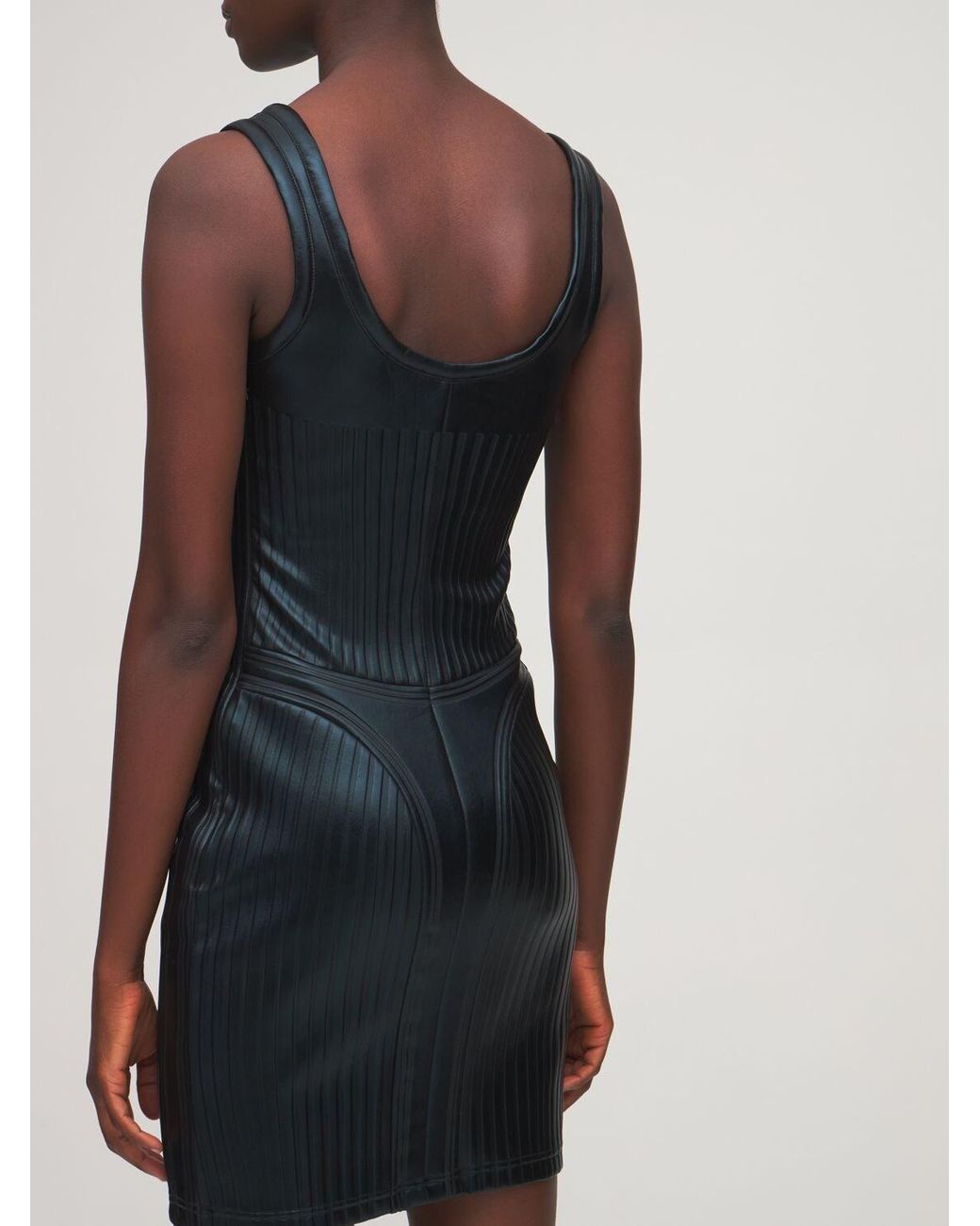 Mugler Embossed Shiny Stretch Jersey 