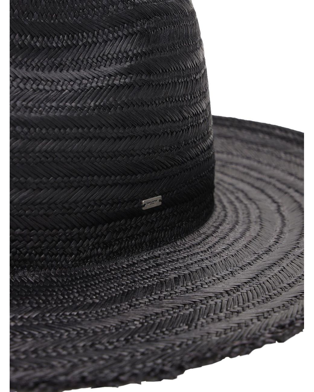 Saint Laurent Panama Hat in Black for Men | Lyst