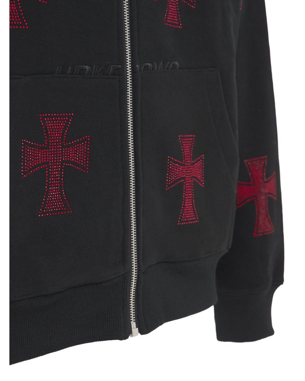 Unknown Crystal Cross Cotton Zip-up Hoodie in Black for Men Unknown Crystal Cross Cotton Zip-up Hoodie in Black for Men