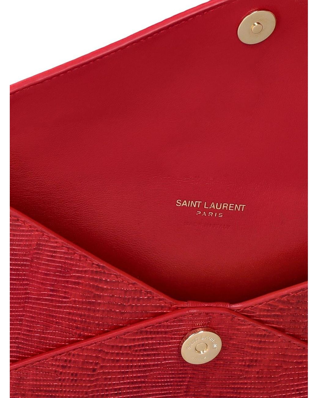 Saint Laurent Paloma Snake Embossed Leather Pouch in Red | Lyst Canada