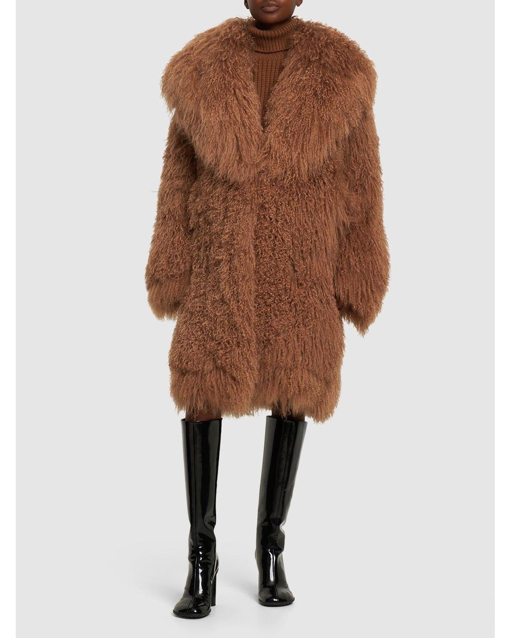 Michael kors mongolian fur shop coat