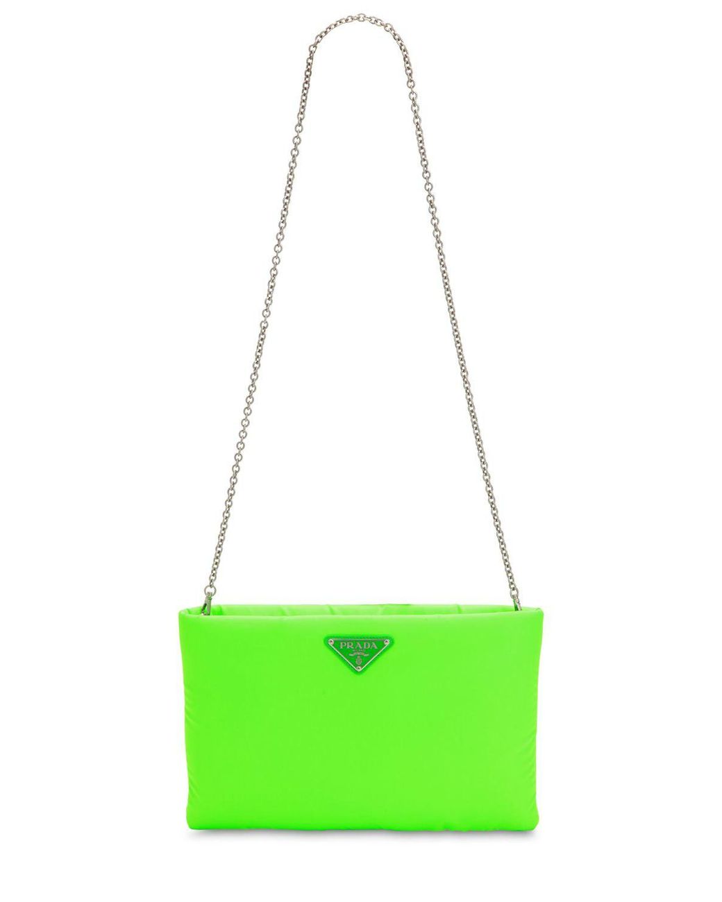 Prada Medium Puffer Nylon Clutch in Green | Lyst