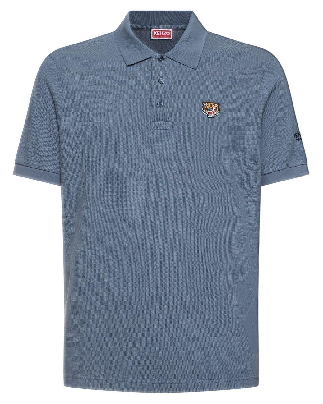 KENZO Lucky Tiger Slim Fit Cotton Polo in Blue for Men Lyst