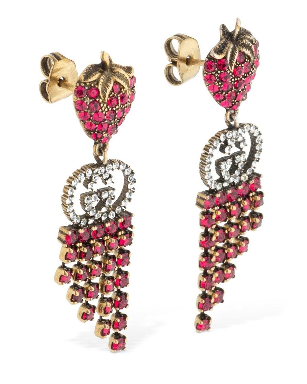 gucci strawberry drop earrings