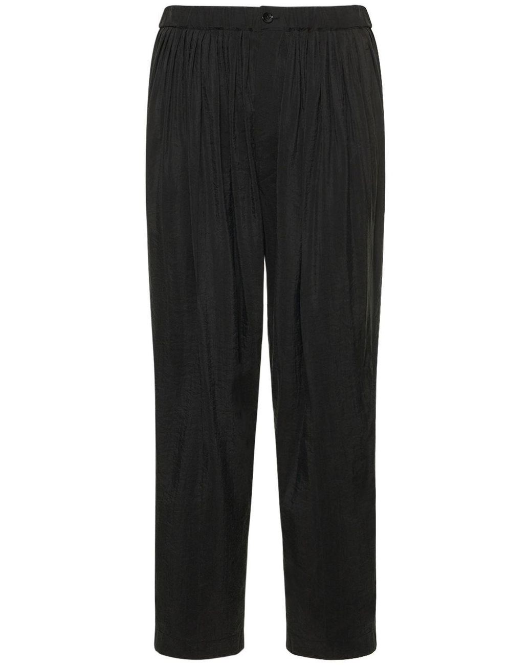 Lemaire Pleated Relaxed Fit Pants in Black for Men Lyst