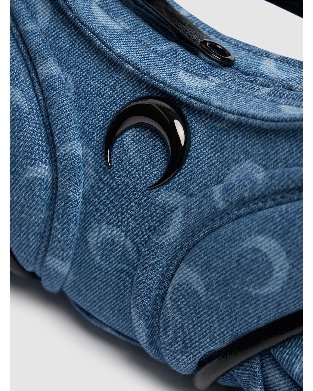 Marine Serre Moon Laser Futura Denim Mini Bag in Blue | Lyst