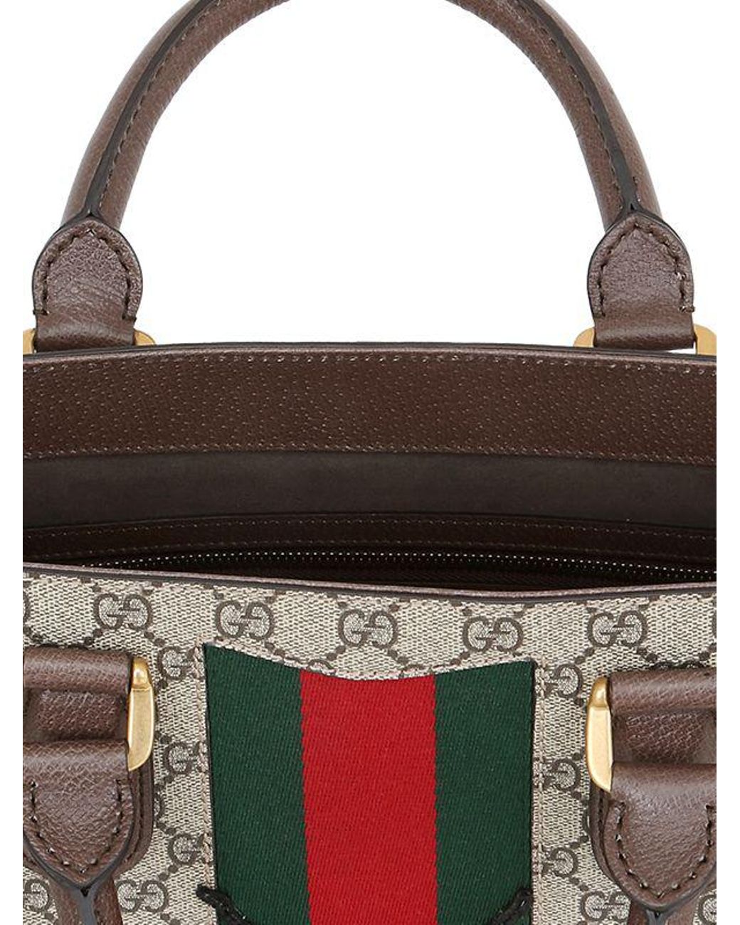 Gucci Bee Patch Gg Supreme Tote Bag in Natural | Lyst