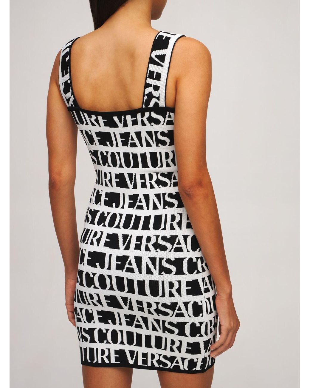 Versace Jeans Couture Logo Viscose Blend Knit Mini Dress in