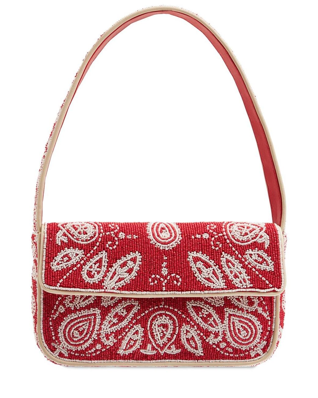 ハンドバッグ Campari Beaded Bag - Staud - Synthetic - Red CAMPARI BEADED BAG TOMATO