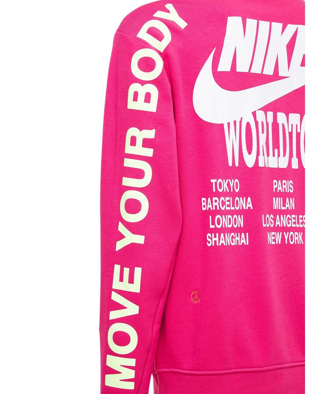 Nike World Tour Sweatshirt Hoodie in Pink for Men | Lyst UK