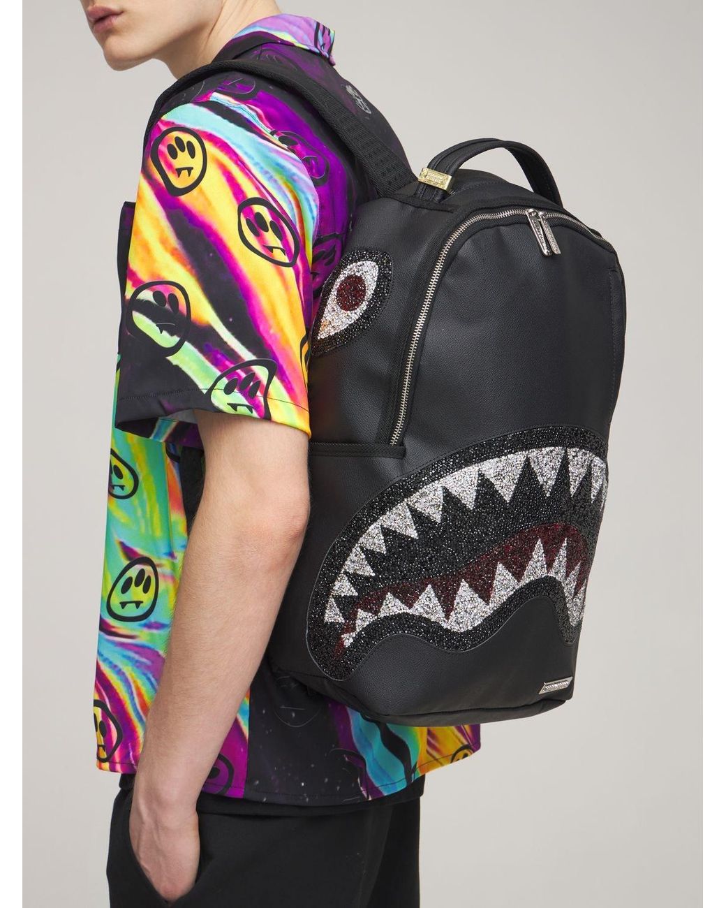 Backpacks Sprayground - Trinity Shark rhinestones backpack in grey