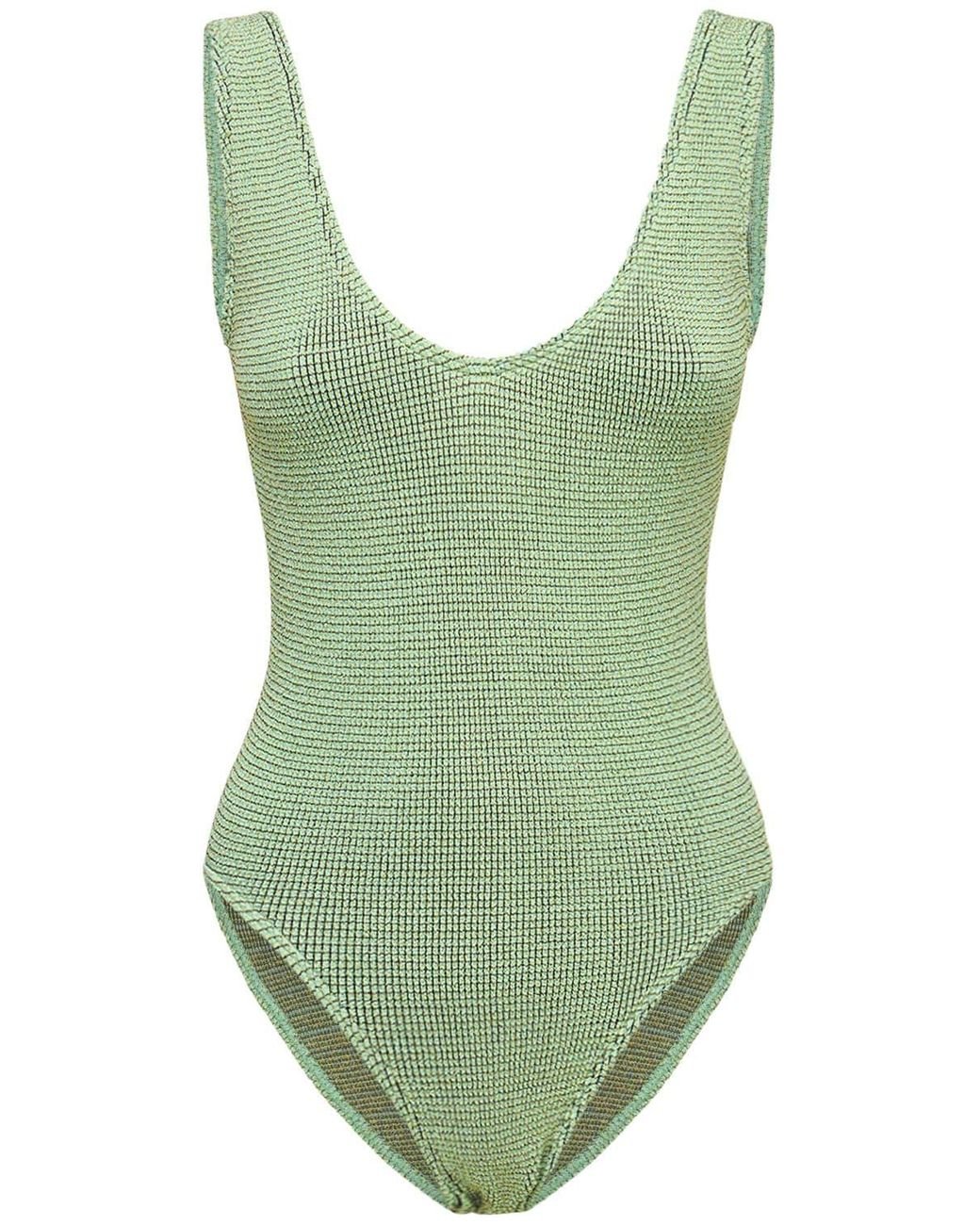 Bondeye The Mara Lurex One Piece Bathing Suit in Green Lyst