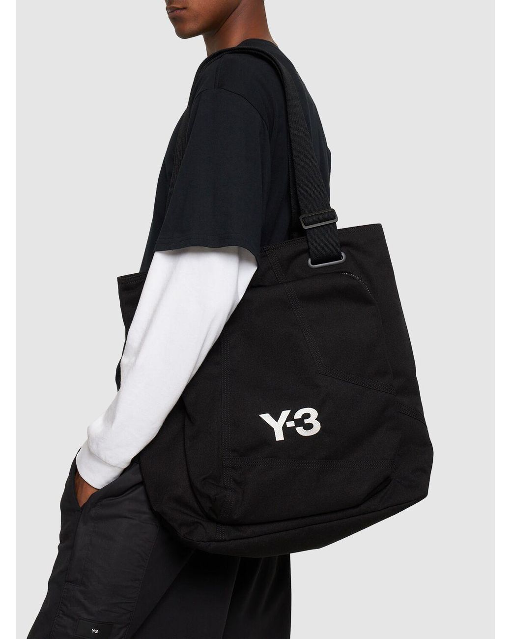 Y-3 Logo Tote Bag in Black for Men | Lyst